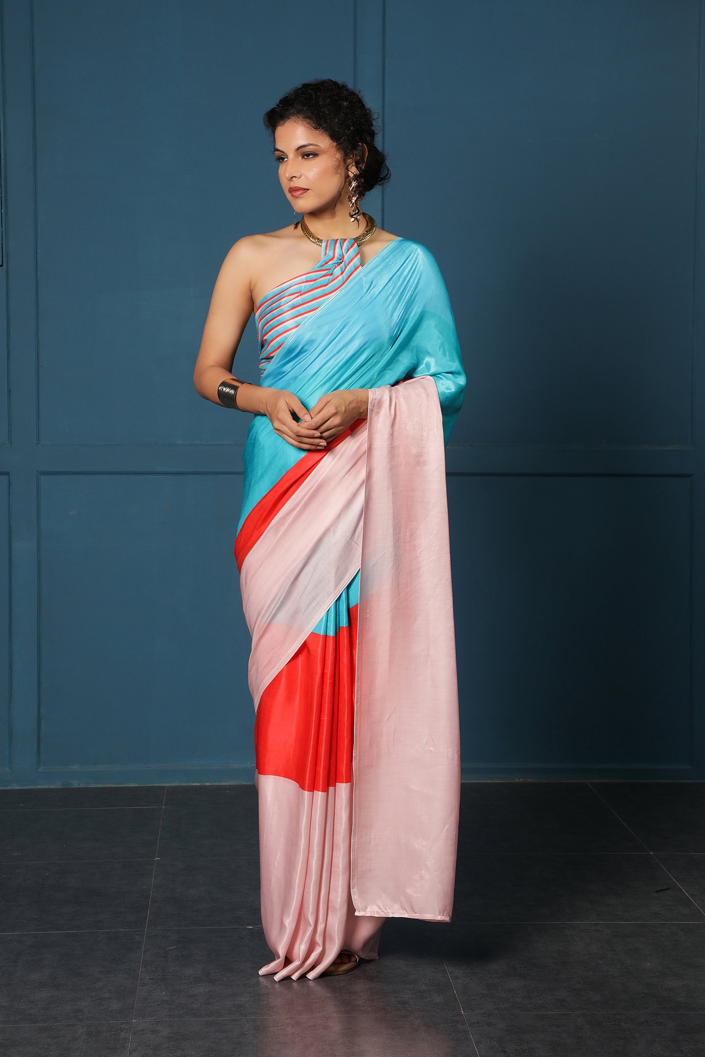 OCEAN SUNSET STRIPE SAREE
