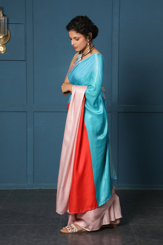 OCEAN SUNSET STRIPE SAREE
