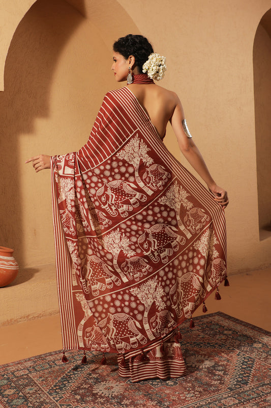 MITHILA GAJ BORDER SAREE