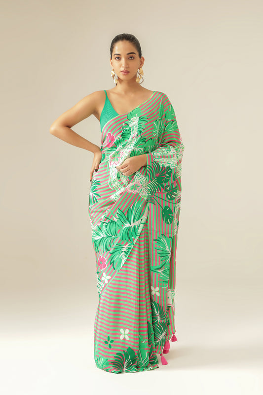 STRIPED JUNGLE SAREE