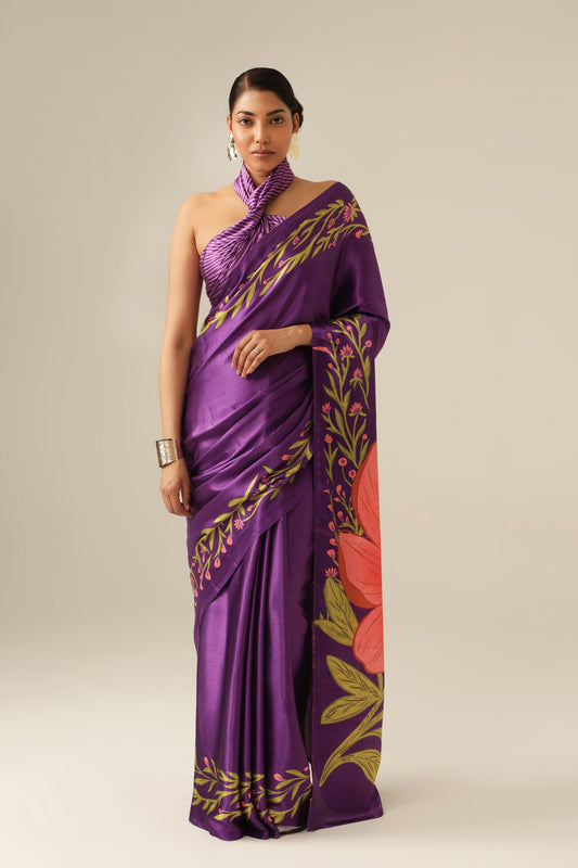 PLUM BLOOM SAREE
