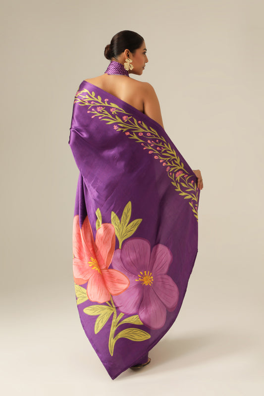PLUM BLOOM SAREE