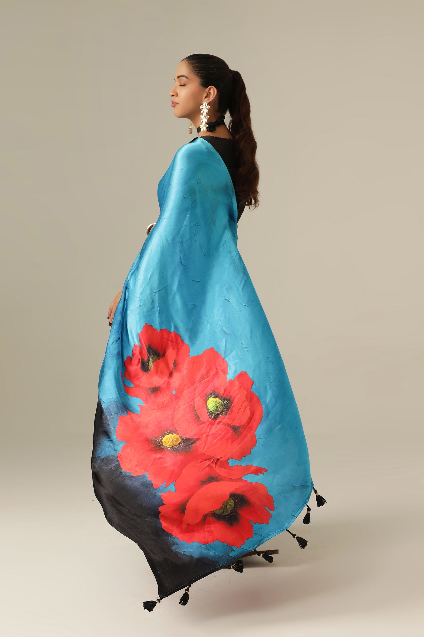 BLUE POPPY SAREE