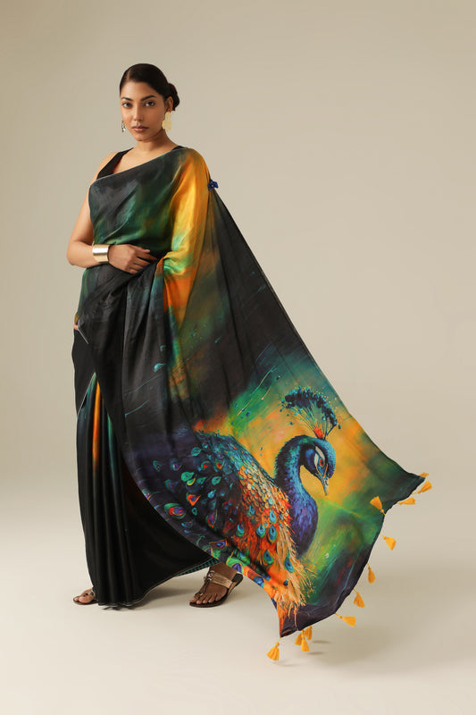 MAJESTIC PEACOCK SAREE