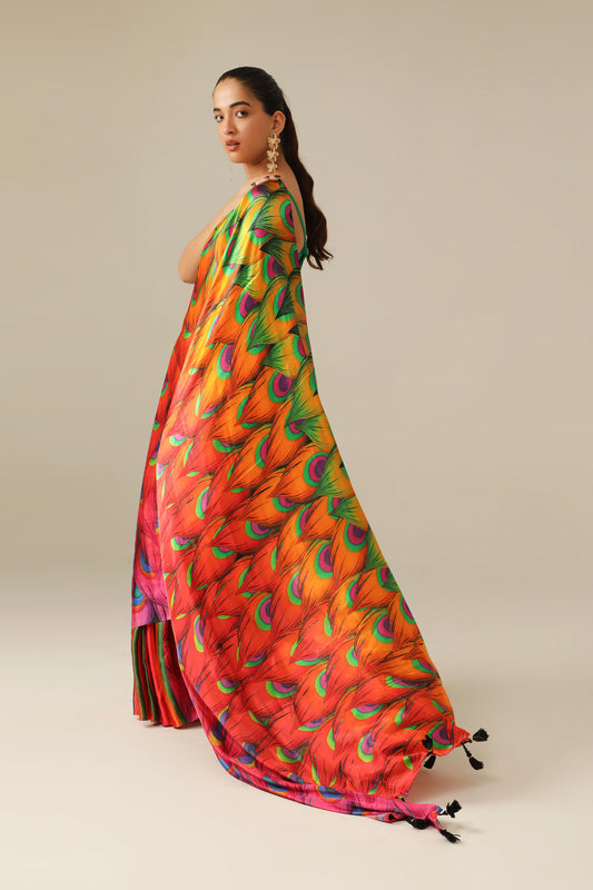 RAINBOW PEACOCK SAREE
