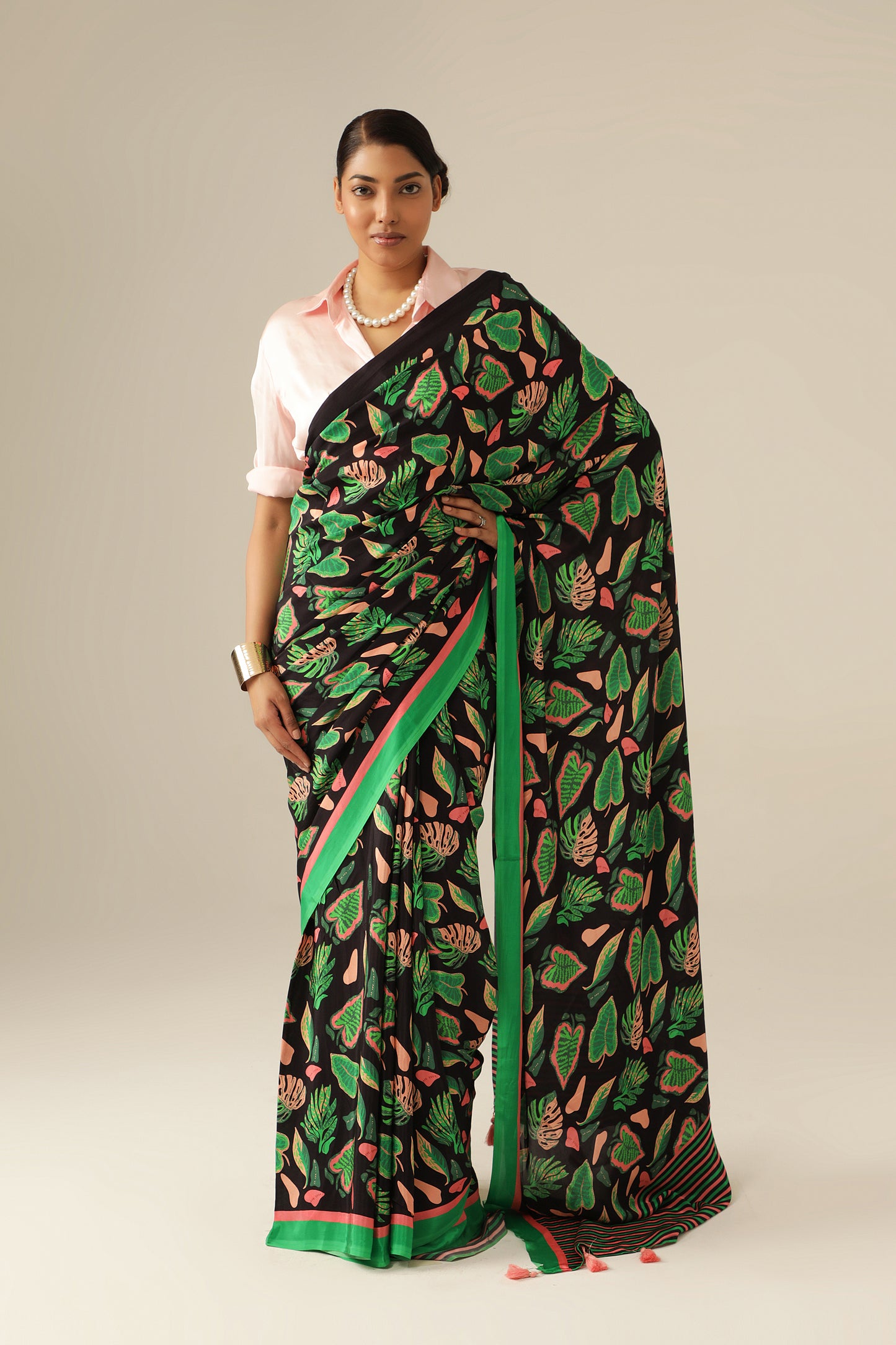 MIDNIGHT LEAF SAREE