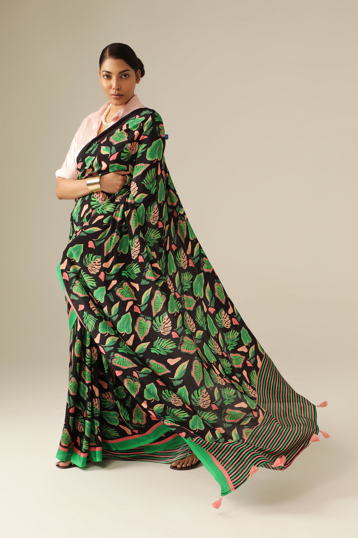 MIDNIGHT LEAF SAREE