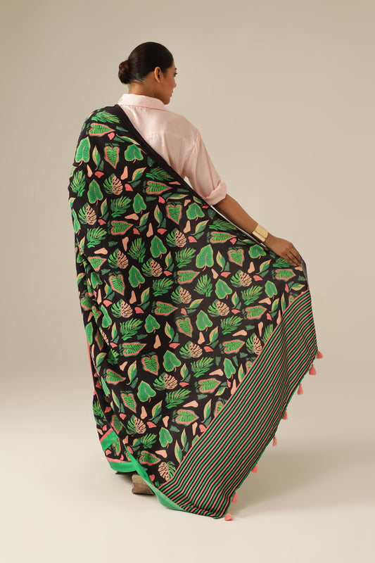MIDNIGHT LEAF SAREE
