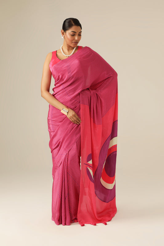 AMETHYST POMEGRANATE SAREE