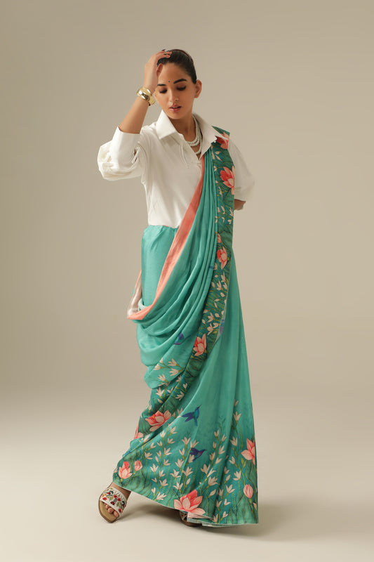 AQUA MEADOW SAREE