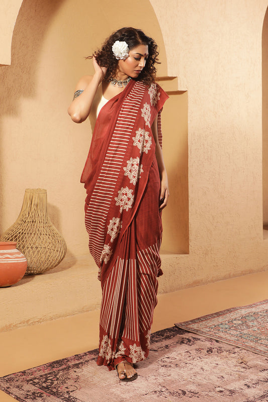 FLORAL BORDER SAREE