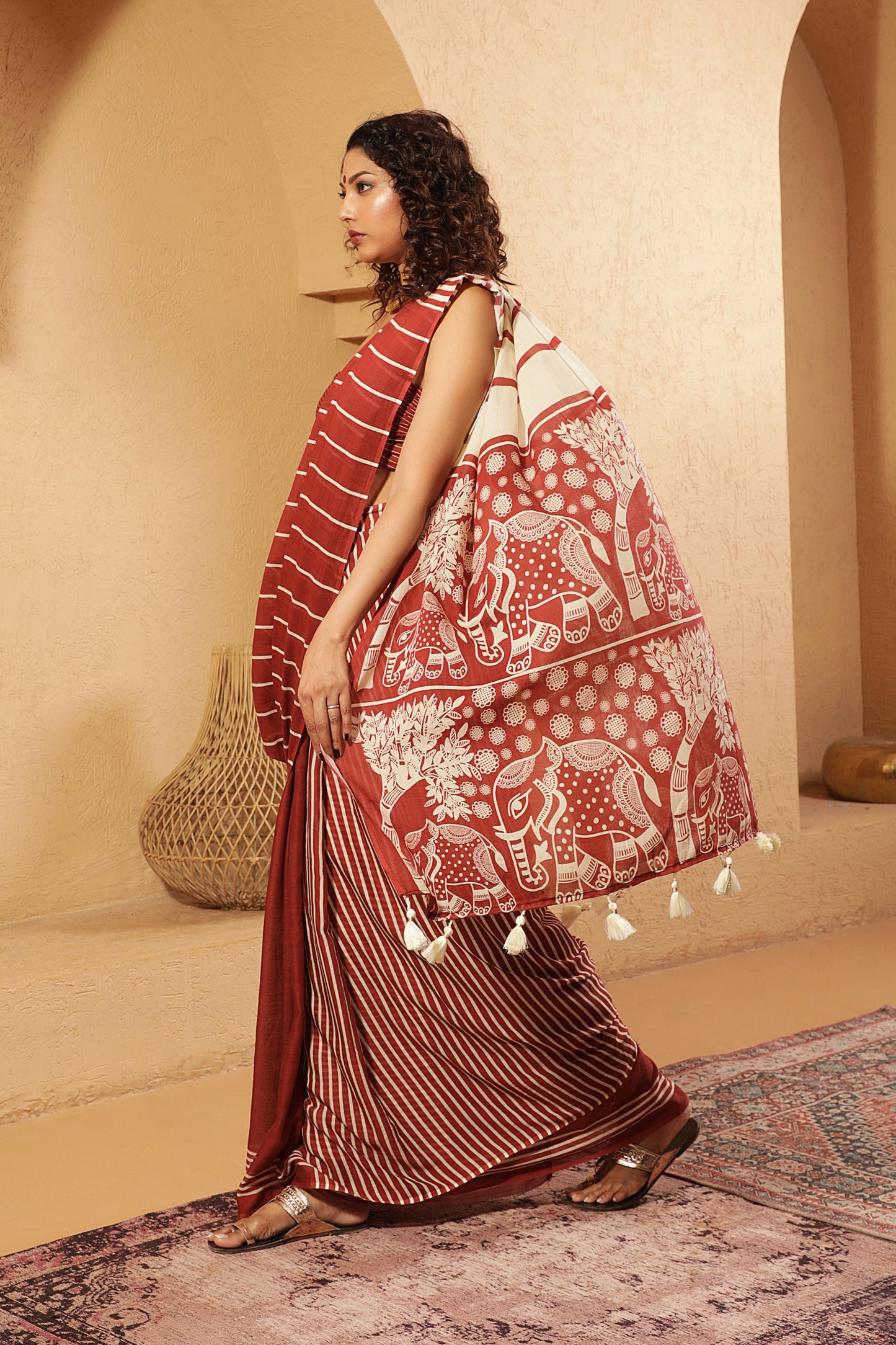 STRIPED GAJ SAREE