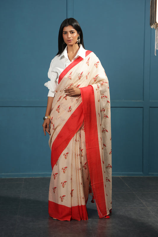 SCARLET SHROOMS SAREE