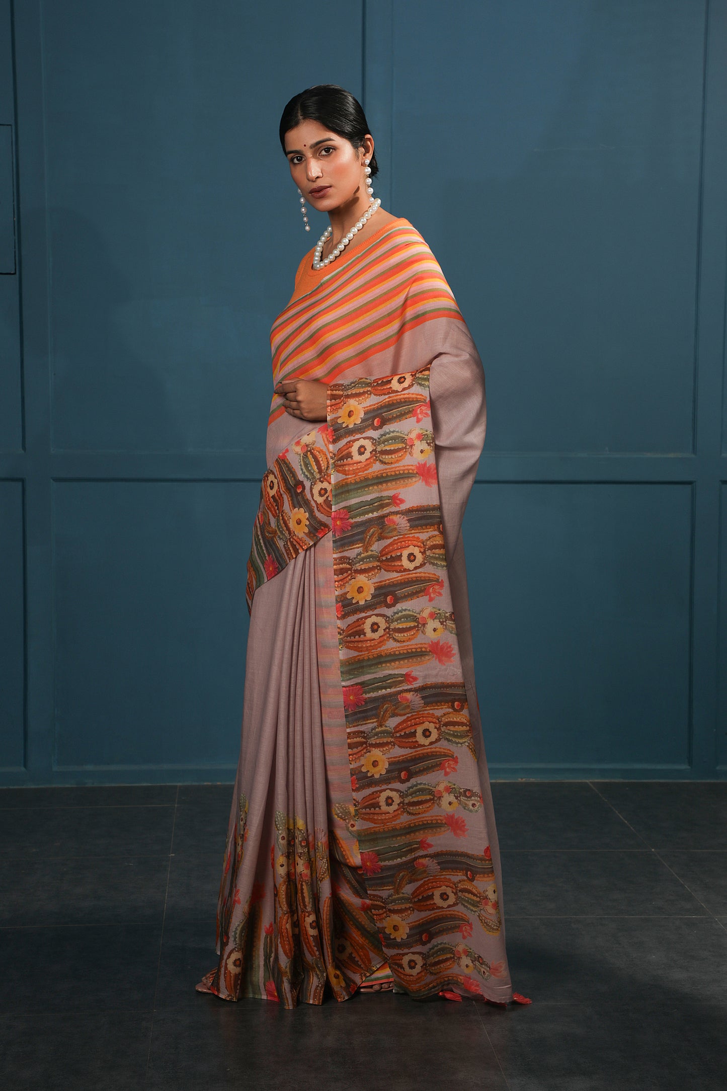 LILAC CACTI BLOOM SAREE