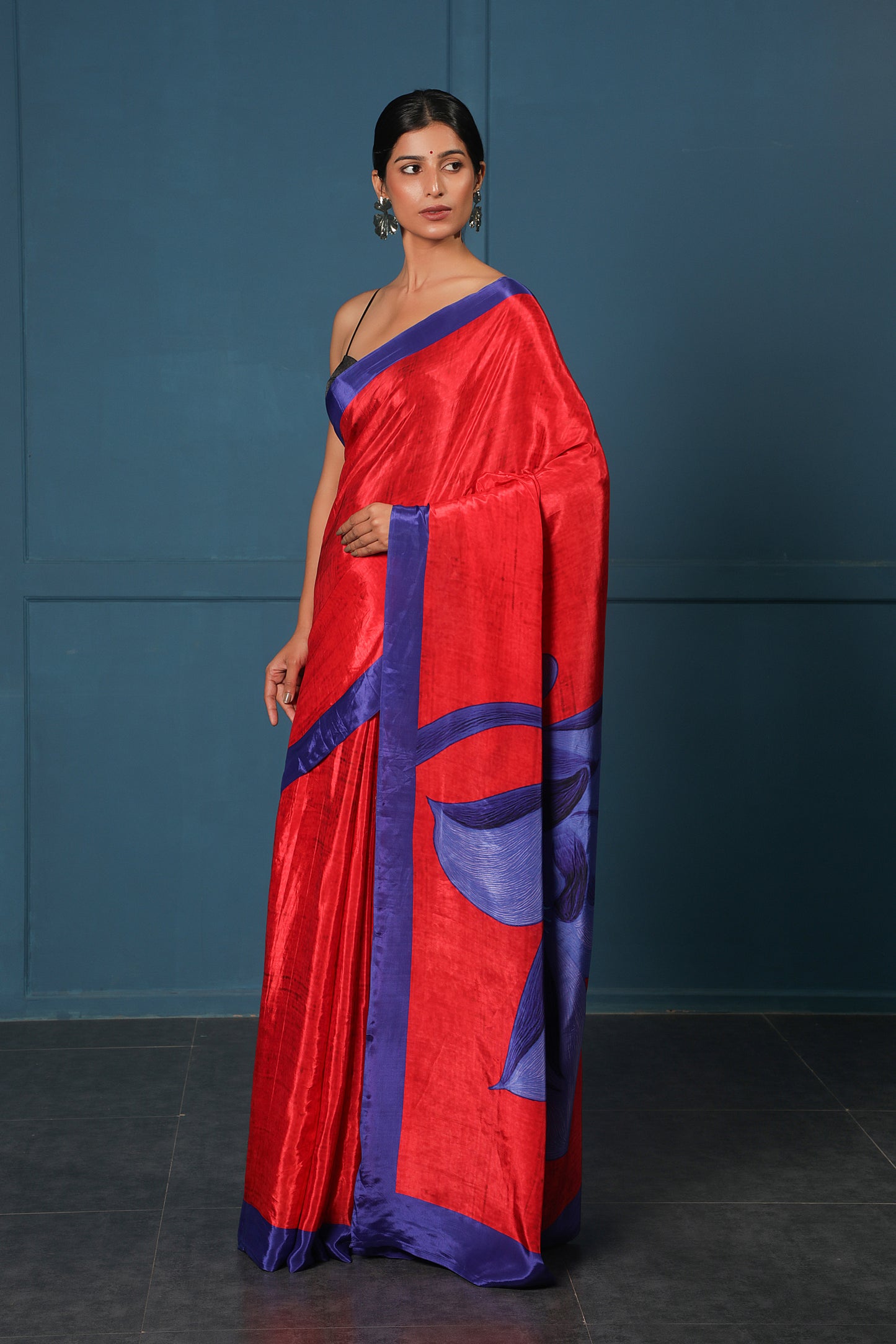 CRIMSON LOTUS SAREE