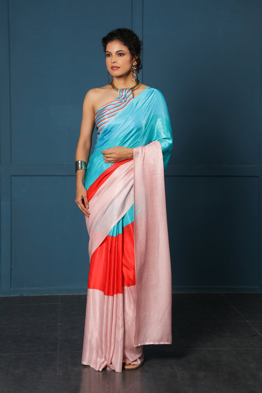 OCEAN SUNSET STRIPE SAREE