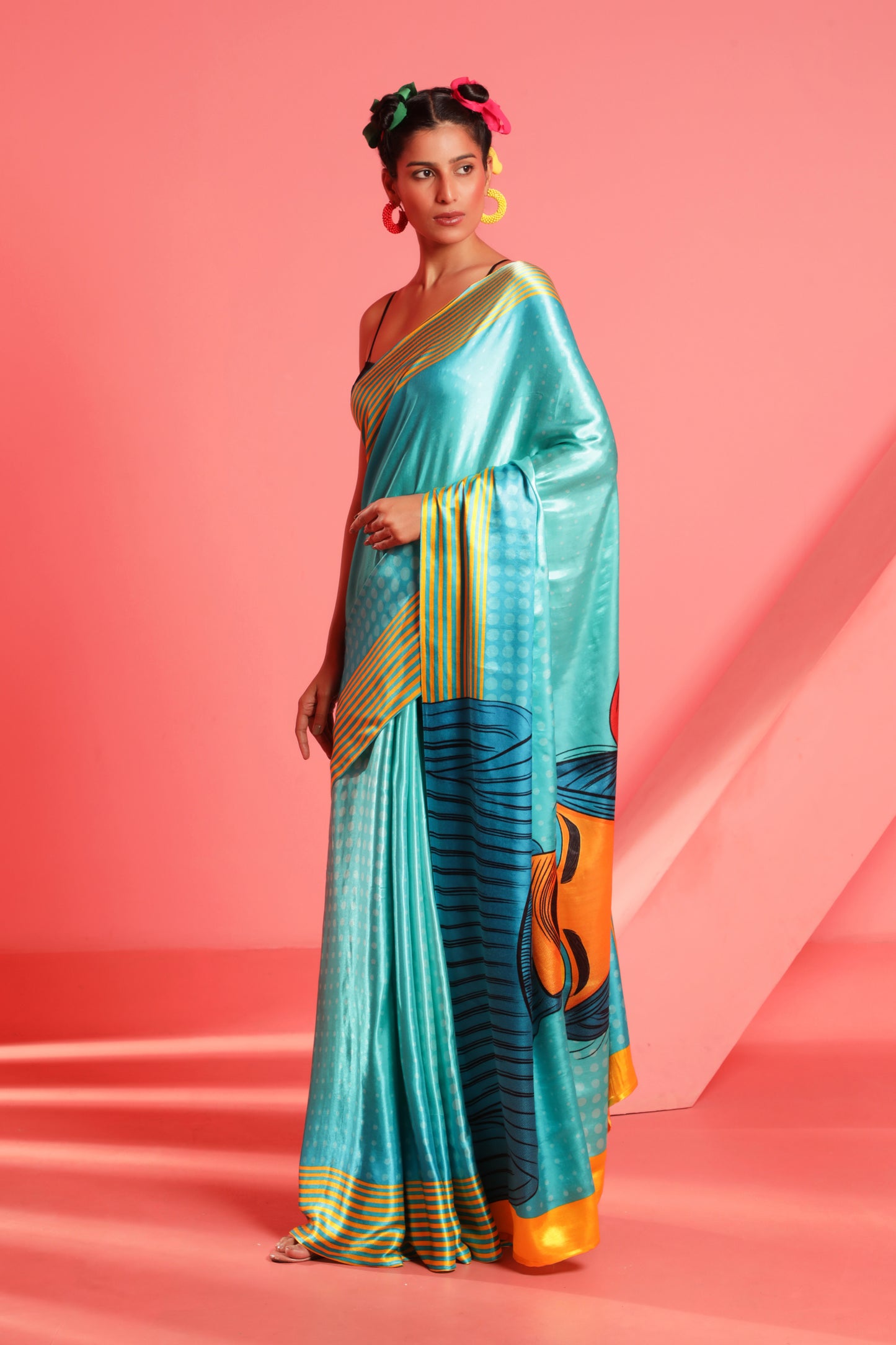AQUA QUIRKY SAREE