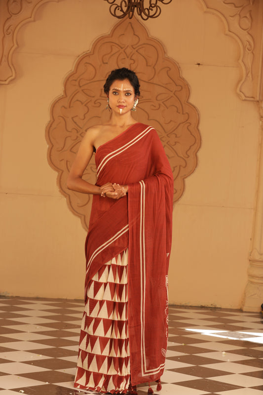 EARTHEN GEOMETRY SAREE