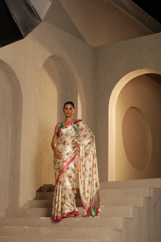 IVORY BUTTERFLY GARDEN SAREE