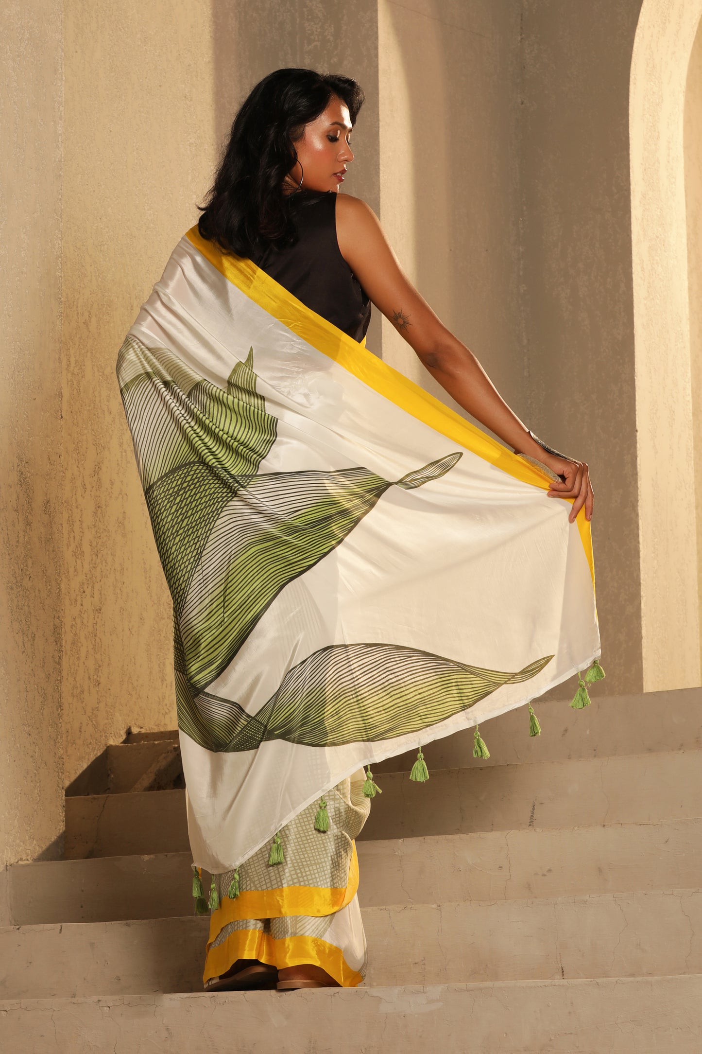 IVORY LEAF SAREE